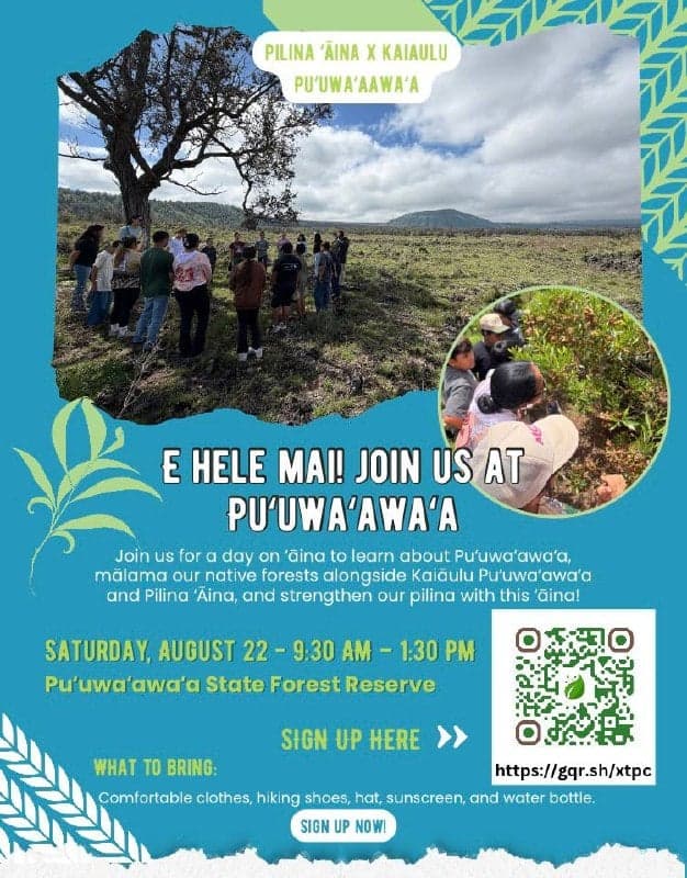 E Hele Mai! Join Us at Puʻuwaʻawaʻa