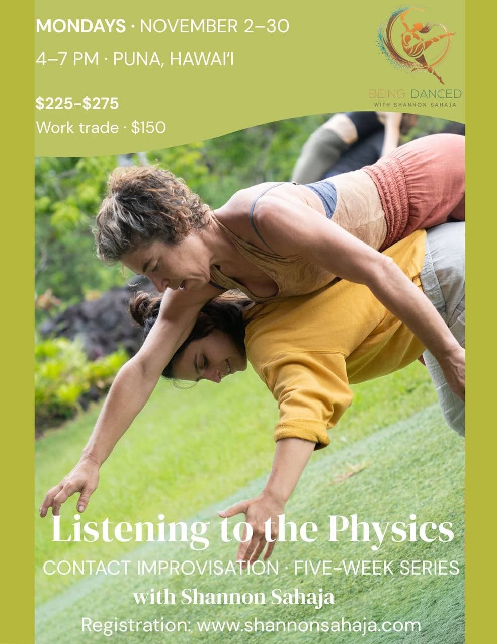 Listening to the Physics: Contact Improvisation Series