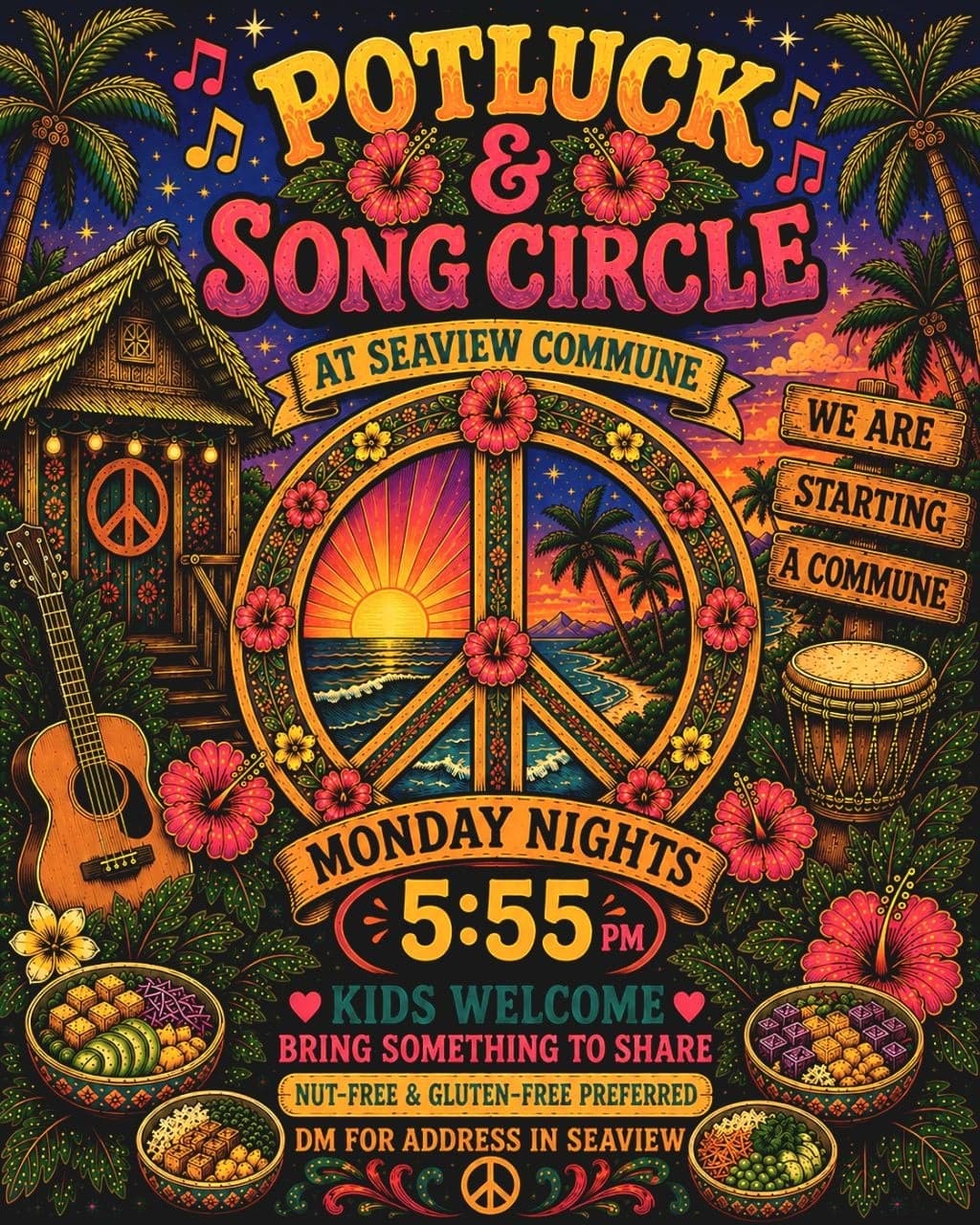 Potluck & Song Circle at Seaview Commune